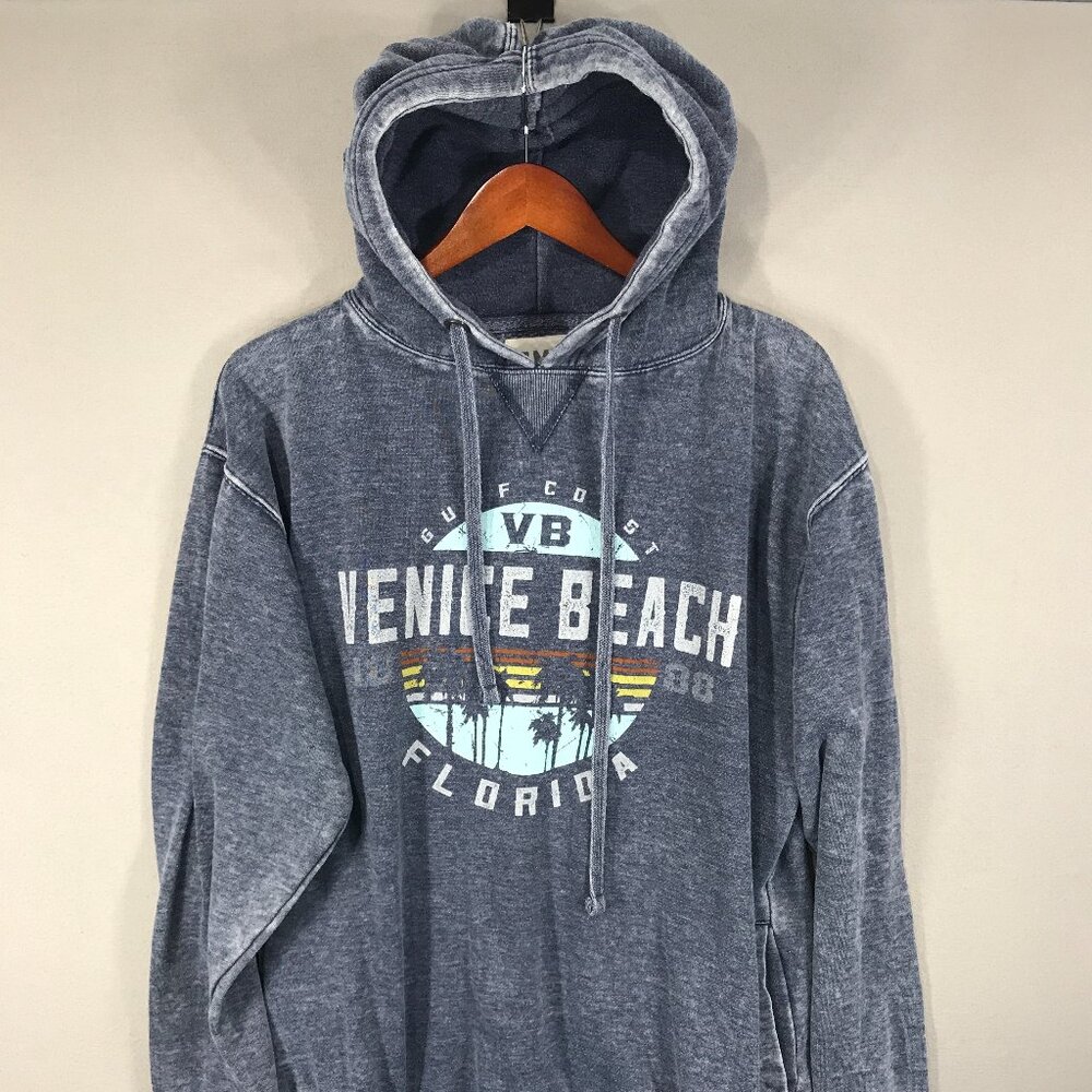 EMI Sportswear Hoodie Sweatshirt Adults Large Blue Pullover Venice Beach Florida